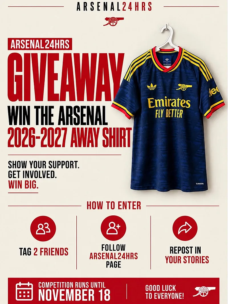 Win an Arsenal Away 26/27 Football Shirt