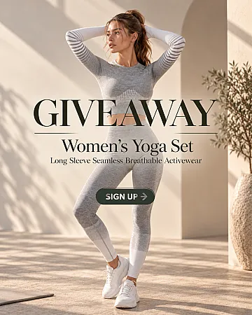 Prize image for Win a Women’s Yoga Set Long Sleeve Seamless Breathable Activewear Set