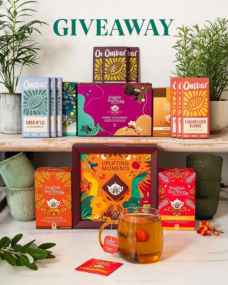 Win an English Tea Shop Bundle plus 9 Bars of Ombar Chocolate