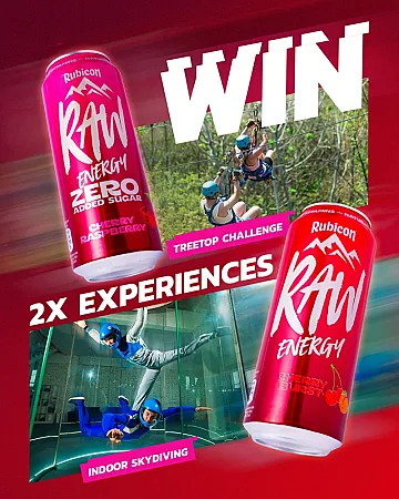Prize image for Win 2 Epic Experiences plus Cases of Rubicon RAW Energy Drink