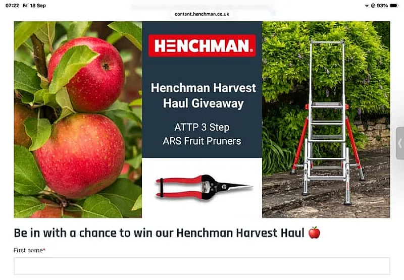 Win a Henchman All Terrain Telescopic Platform and ARS Fruit Pruner worth £1,014