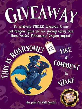 Prize image for Win a Folkmanis Three Headed Dragon Puppet