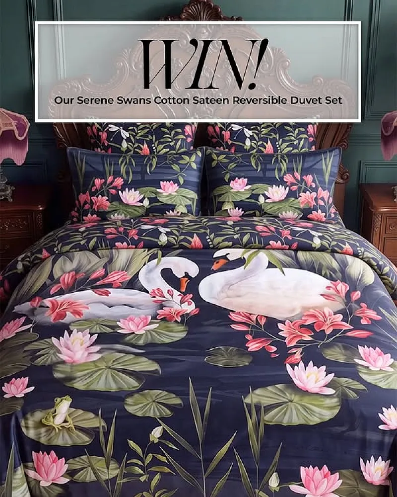 Win a Joe Browns Serene Swans Sateen Reversible Duvet Set!