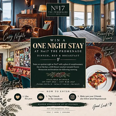 Prize image for Win a Luxury Winter Stay at No17 the Promenade, Oban