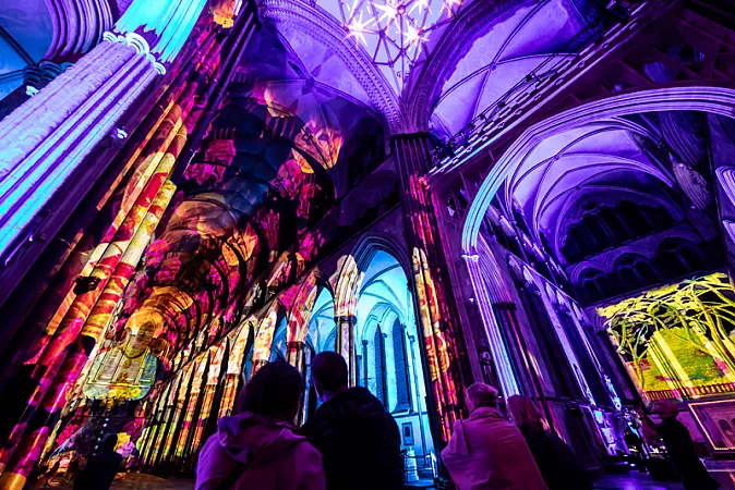 Prize image for Win a pair of tickets to Chichester Cathedral's Illuminating Art Light Experience