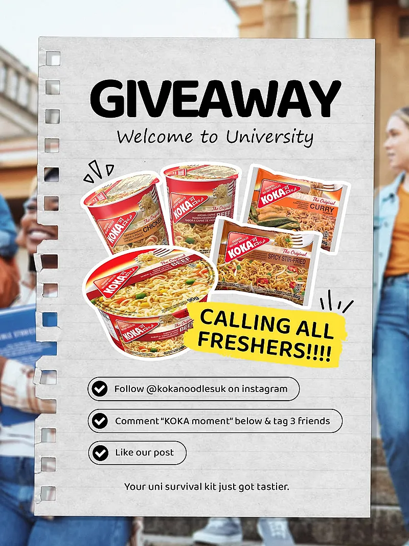 Win 1 of 3 welcome to university KOKA noodle bundles