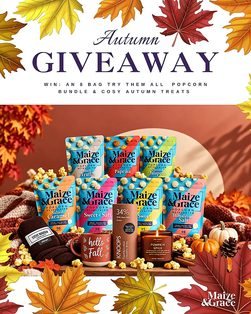 Win Maize & Grace Popcorn, Knoops Hot Chocolate, Socks, Mug & Candle