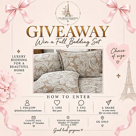 Win a set of bedding in your preferred size from the French collection