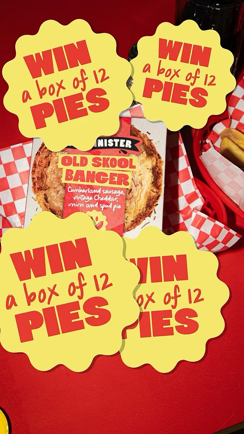 Win a box of 12 Old Skool Banger pies, delivered straight to your front door