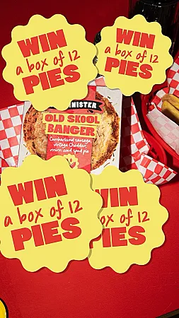 Prize image for Win a box of 12 Old Skool Banger pies, delivered straight to your front door