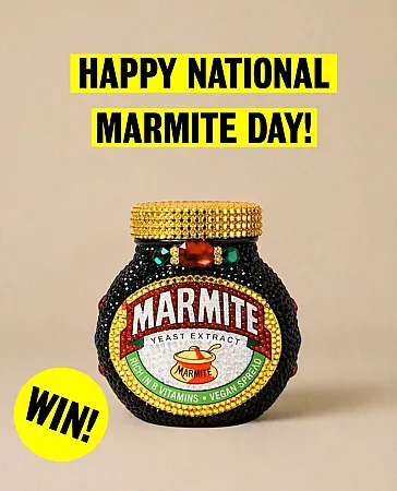 Prize image for Win a one-of-a-kind bejewelled Marmite jar