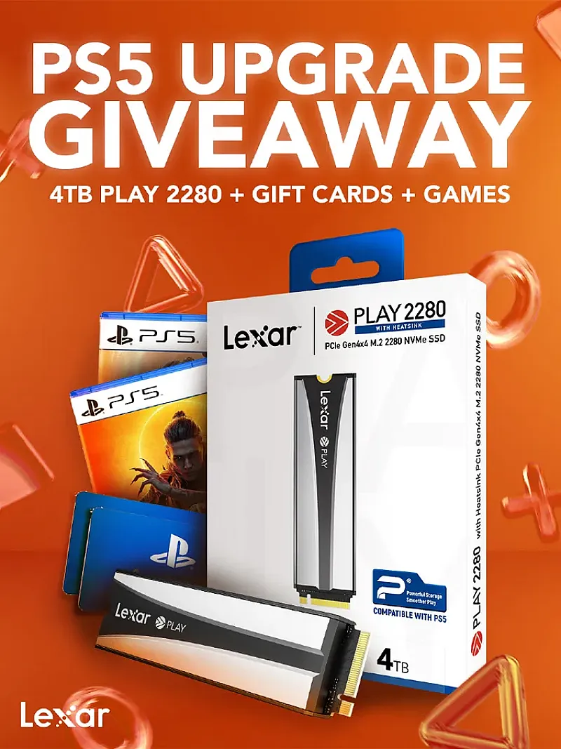 Win a Lexar 4TB Play 2280 SSD & 3 PS5 Games of Your Choice
