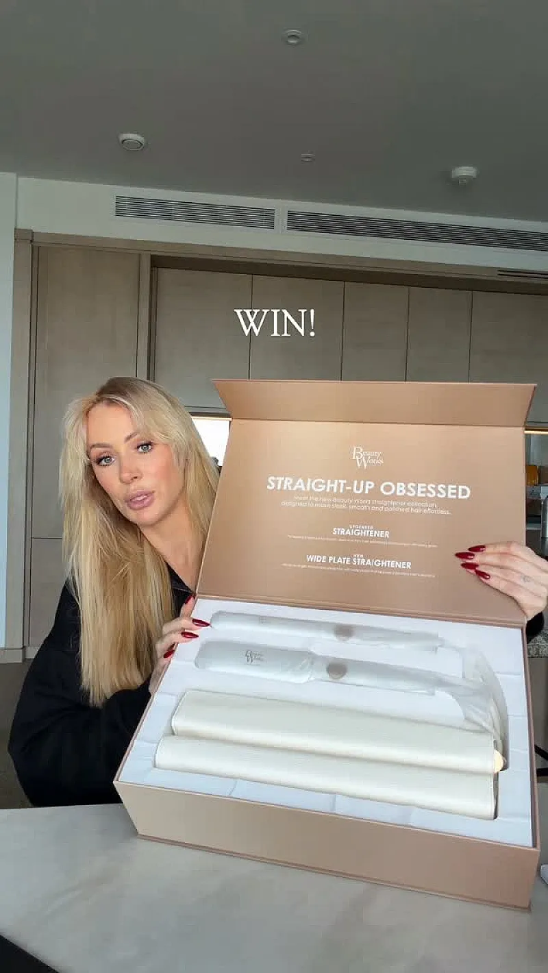 Win Beauty Works X Olivia Attwood Hair Straighteners in a PR Box