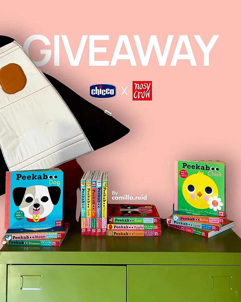 Win 16 Peekaboo Books by Camilla Reid + a Chicco Next2Me Essential Crib