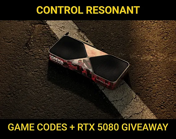 Prize image for Win a custom CONTROL Resonant-wrapped GeForce RTX 5080 GPU or 1 of 5 Steam Keys