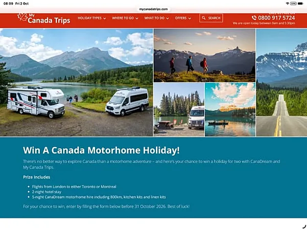 Prize image for Win a Canada Motorhome Holiday!