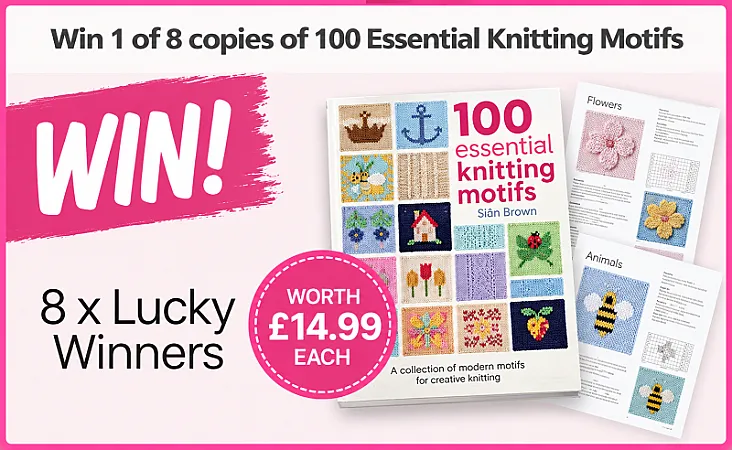 Win 1 of 8 copies of 100 Essential Knitting Motifs