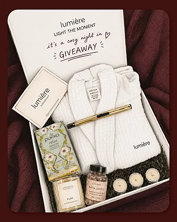 Prize image for Win a Bath Robe, Candle, Bath Salts, Rechargeable Lighter & Pukka Relax Tea