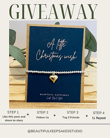 Win a charming “A little Christmas wish” card and silver-plated beaded bracelet set