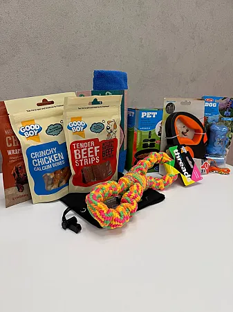 Win a Dog Bundle Packed with Treats and Toys