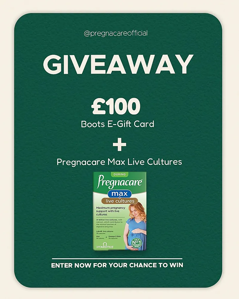 Win £100 Boots Voucher plus 3x Packs of Pregnacare Max +