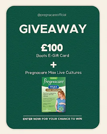 Prize image for Win £100 Boots Voucher plus 3x Packs of Pregnacare Max +