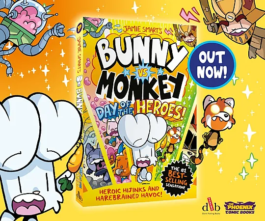Prize image for Win a signed collection of Bunny vs Monkey Books, plus merchandise