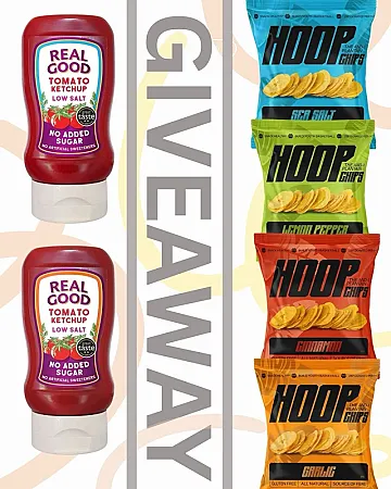 Prize image for Win 2 bottles of Real Good ketchup and Hoops plantain chips