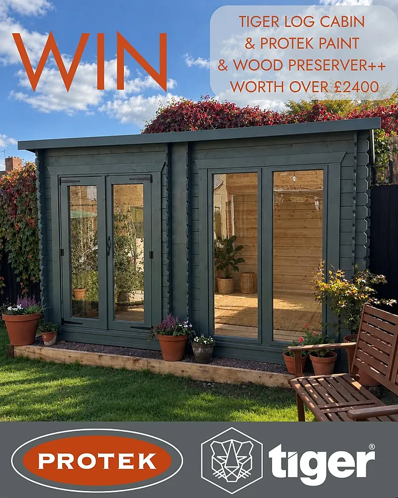Win a Tiger Log Cabin and Protek Products