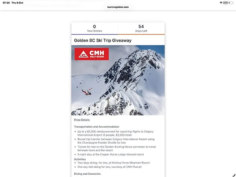 Win a Golden BC Ski Trip