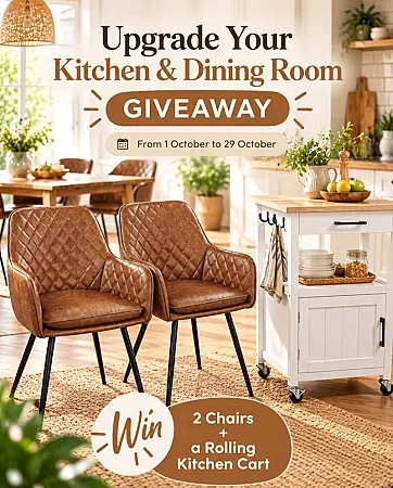 Prize image for Win 2 Stylish Chairs + a Rolling Kitchen Cart