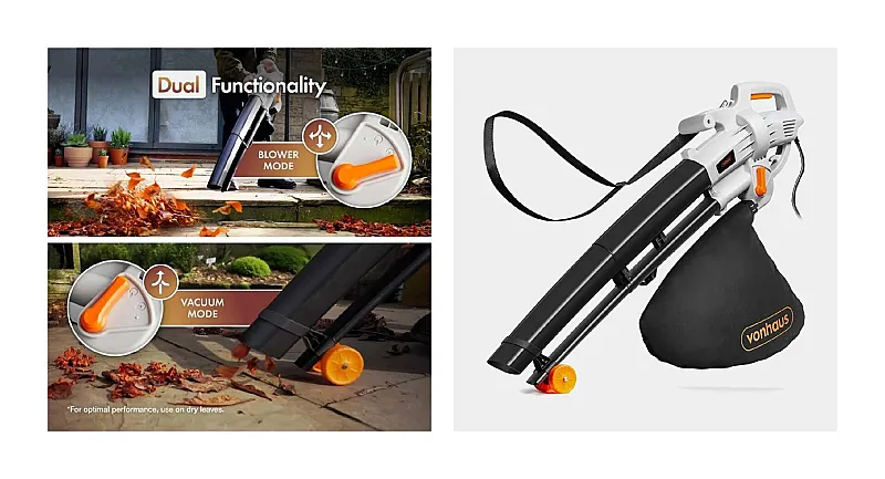 Win 1 of 2 VonHaus Leaf Blowers with Vacuum & Mulcher