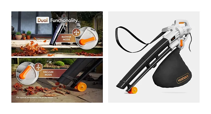 Win 1 of 2 VonHaus Leaf Blowers with Vacuum & Mulcher