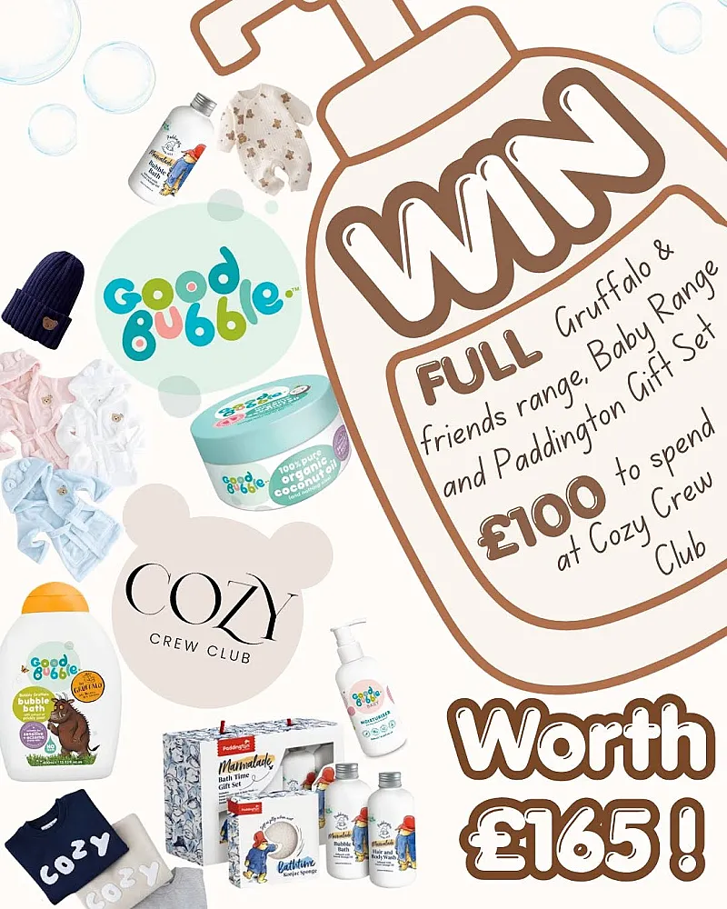 Win a £100 gift card to spend at Cozy Crew Club AND £65 worth of Good Bubble