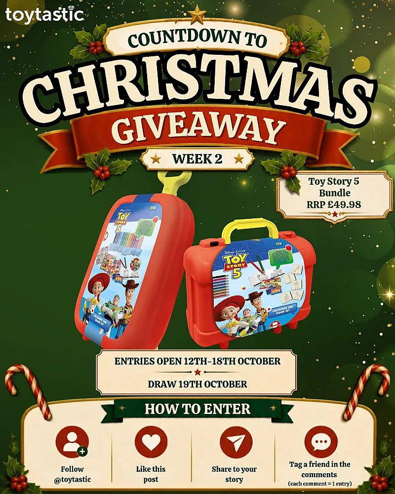 Win Toy Story 5 Colouring and Stamp Set Trolley & Travel Set
