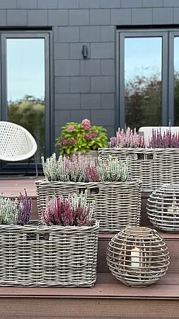 Prize image for Win 3 Grey & Buff Console Wicker Storage Baskets and 2 Lanterns