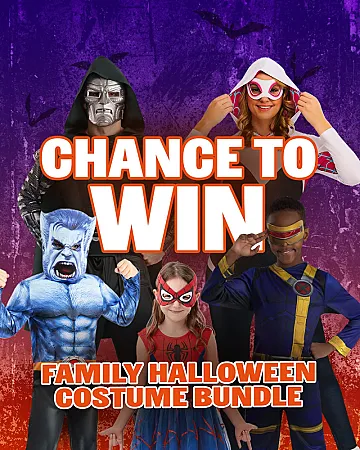 Prize image for Win 2 adult & 3 kids Rubies Halloween Marvel costumes from Disney Family