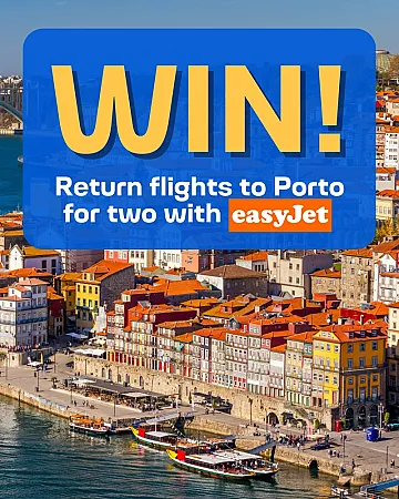 Prize image for Win two return flights from Glasgow to Porto