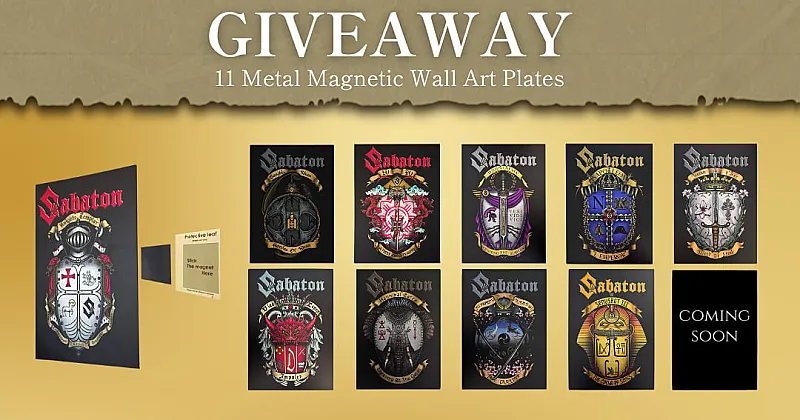 Win 11 Sabaton Metal Magnetic Wall Art Plates
