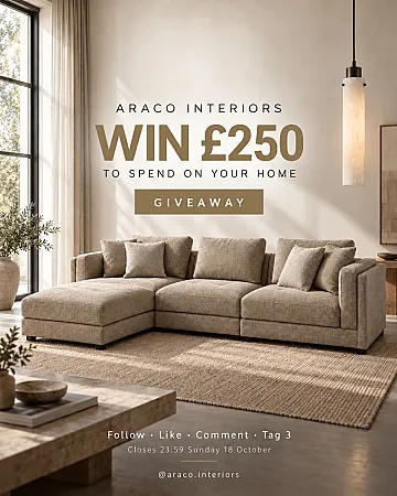 Prize image for Win a £250 Araco Interiors Gift Card for Luxury Furniture & Lighting