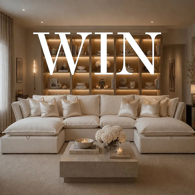 Win a Rowen Homes Mallow U-Shape Sofa with Storage Footstool