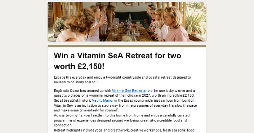 Prize image for Win a Vitamin SeA Retreat for Two Worth £2,150!