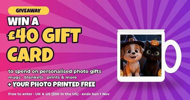 Win a £40 gift card for personalised photo gifts