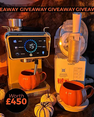 Prize image for Win Halloween Hosting Bundle: Coffee Machine, Pumpkin Mugs and Drinks Maker