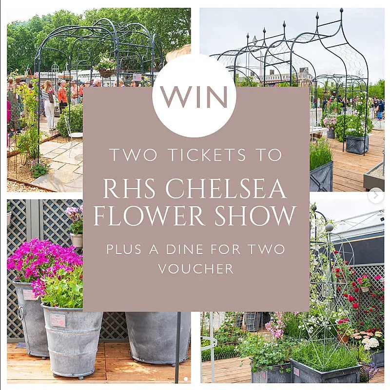 Win 2 tickets to RHS Chelsea Flower Show+ £125 restaurant &£250 Agriframes voucher