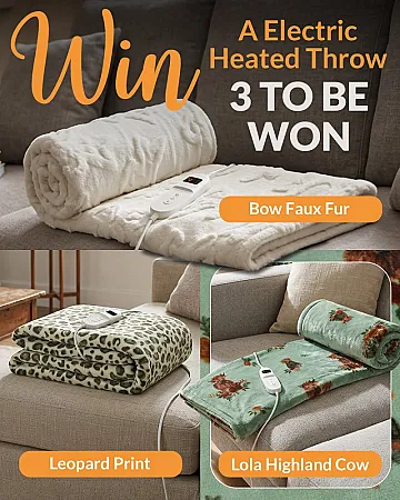 Prize image for Win an Electric Heated Throw from The Range