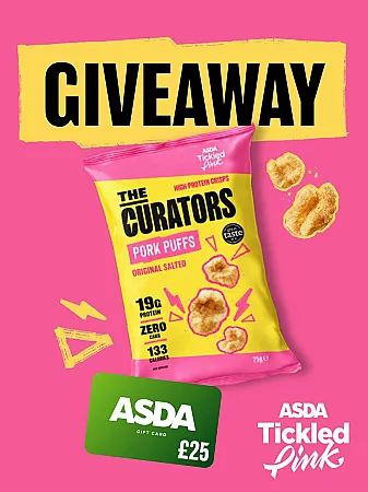 Prize image for Win Limited-Edition Tickled Pink Salted Pork Puffs & a £25 ASDA Gift Card