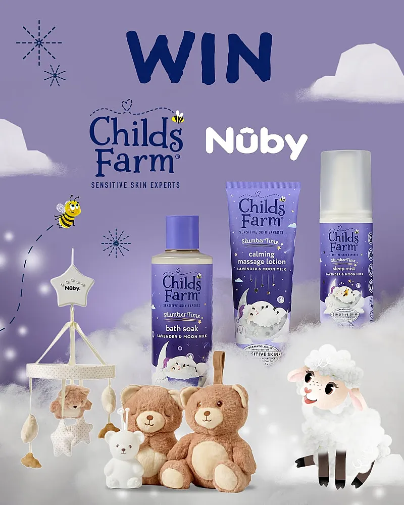 Win Biscuit Bear Baby Bundle and Childs Farm SlumberTime Range