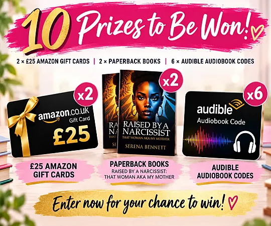 Win 1 of 10 prizes including £25 Amazon Gift Cards