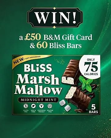 Prize image for Win a £50 B&M gift card & 60 Bliss Midnight Mint mallow bars